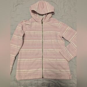 FatFace UK Pink Striped Zip-Up Hoodie